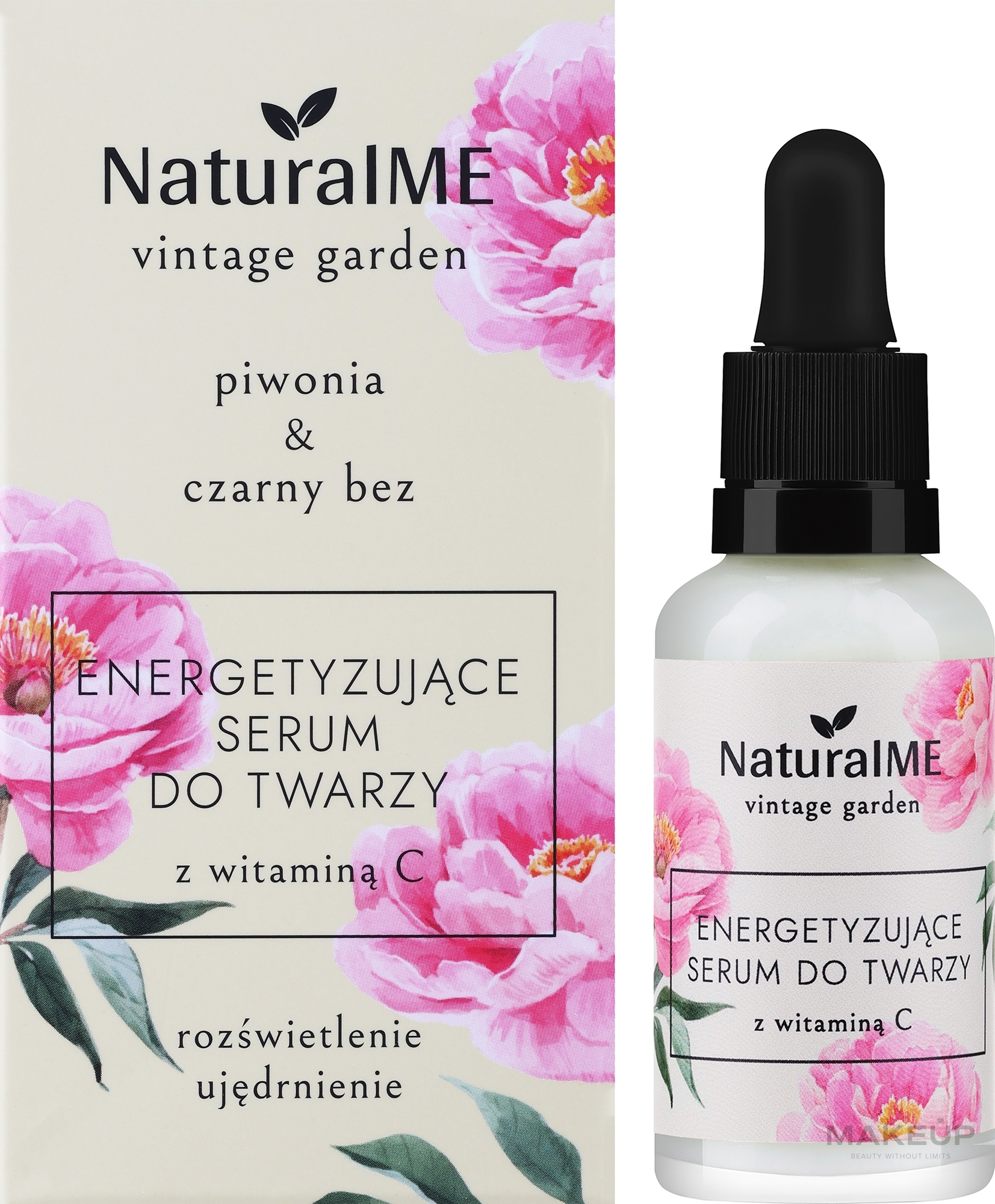 Energetisierendes Gesichtsserum mit Vitamin C - NaturalME Vintage Garden Peony & Elderberry Energizing Face Serum With Vitamin C	 — Bild 30 ml