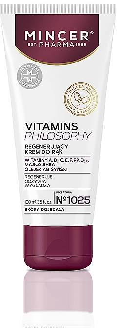 Regenerierende Handcreme mit Vitaminen - Mincer Pharma Vitamin Philosophy Regenerating Hand Cream 1025 — Bild N1