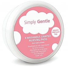 Düfte, Parfümerie und Kosmetik Wiederverwendbare Stilleinlagen mit Waschbeutel - Simply Gentle Washable Shaped Nursing Pads With Wash Bag
