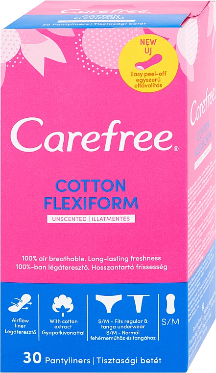 Hygienische Slipeinlagen 30 St. - Carefree Cotton FlexiForm — Bild N1