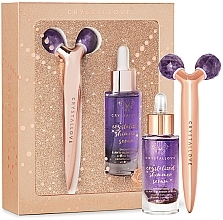 Düfte, Parfümerie und Kosmetik Gesichtspflegeset - Crystallove Amethyst 3D Lift & Sculpt Set Limited Edition (Gesichtsserum 30ml + Massage-Roller 1 St.)