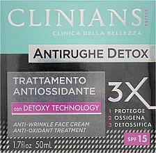 Düfte, Parfümerie und Kosmetik Anti-Aging-Gesichtscreme mit antioxidativer Wirkung - Clinians Antirughe Detox Face Cream SPF 15