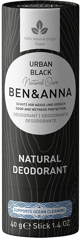 Deodorant auf Basis von Soda schwarz (Karton) - Ben & Anna Natural Care Urban Black Deodorant Paper Tube — Bild N1