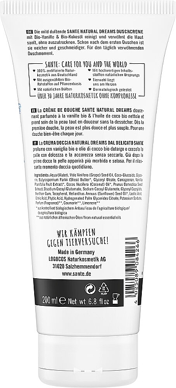 Duschcreme Vanille und Kokos - Sante Natural Dreams Organic Vanilla & Coconut Shower Cream — Bild N2