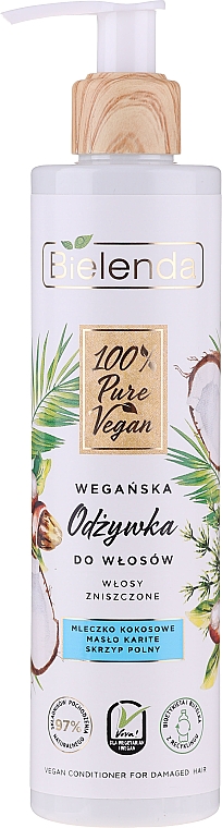 Vegane Haarspülung für strapaziertes Haar - Bielenda 100% Pure Vegan — Bild N1