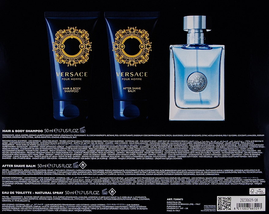 Versace Pour Homme - Duftset (Eau de Toilette 50ml + After Shave Balsam 50ml + Duschgel 50ml)  — Bild N3