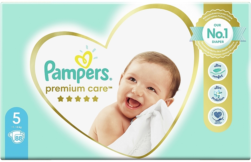 Windeln Premium Care Größe 5 (Junior) 11-16 kg 88 St. - Pampers — Bild N1