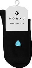 Düfte, Parfümerie und Kosmetik Lange Damensocken schwarz mit Stickerei blaues Herz - Moraj