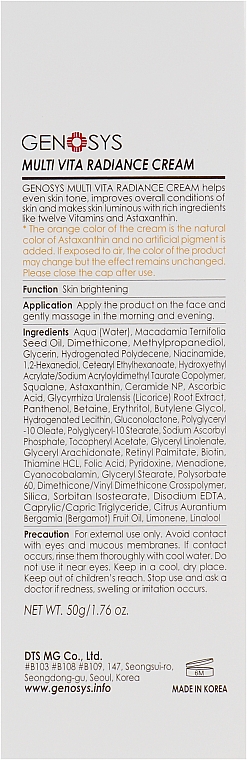 Gesichtscreme mit Multivitaminen - Genosys Multi Vita Radiance Cream — Bild N3