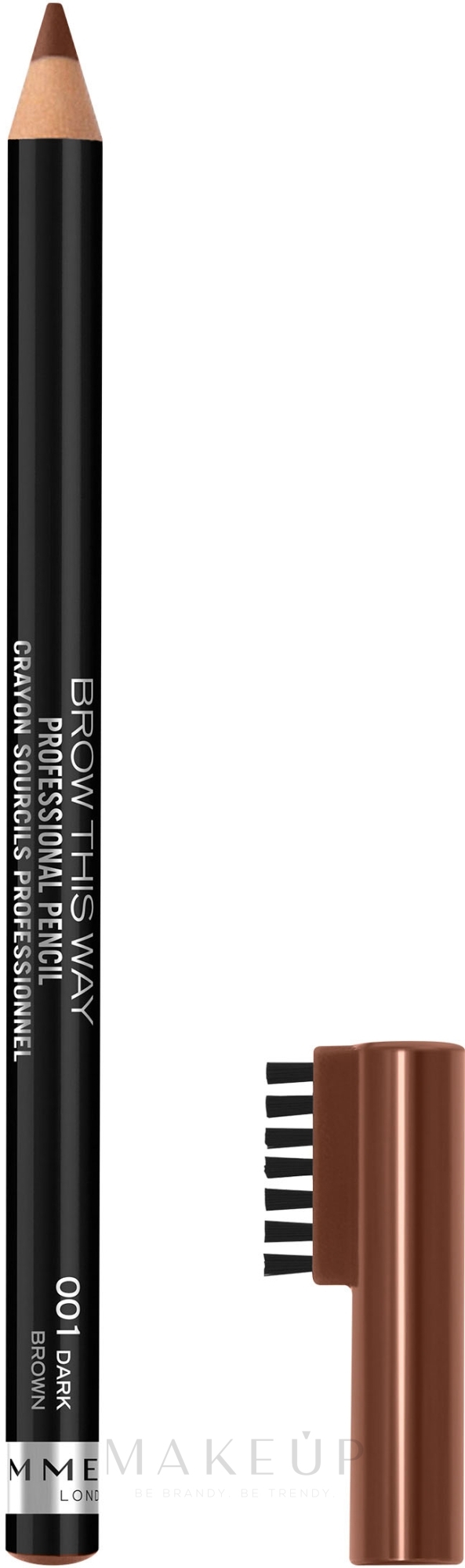 Augenbrauenstift - Rimmel Brow This Way Professional Eyebrow Pencil — Foto 001 - Dark Brown