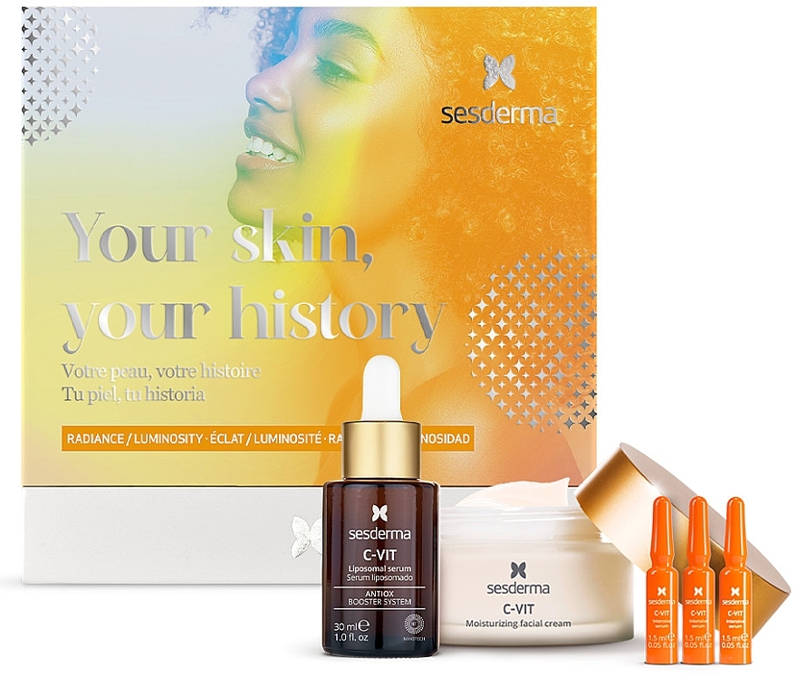 Set - Sesderma Laboratories C-Vit Your Skin, Your History (serum/30ml + cr/50ml + ampoules/3x1.5ml) — Bild N3