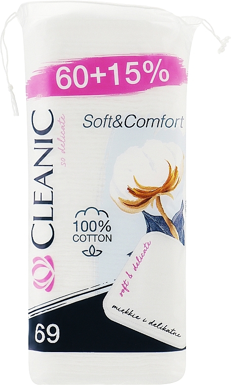 Kosmetische Wattepads 69 St. - Cleanic Soft & Comfort — Bild N1