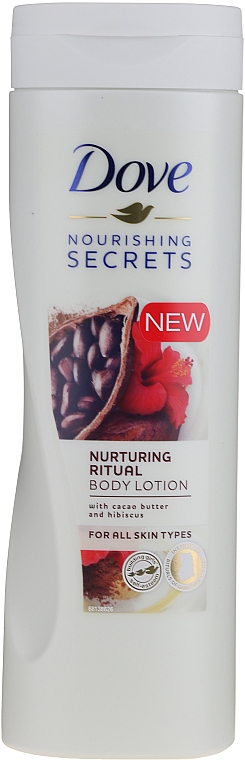 GESCHENK! Körperlotion mit Kakaobutter und Hibiskus - Dove Nourishing Secrets Nurturing Ritual Cacao Butter And Hibiscus Body Lotion — Bild N1