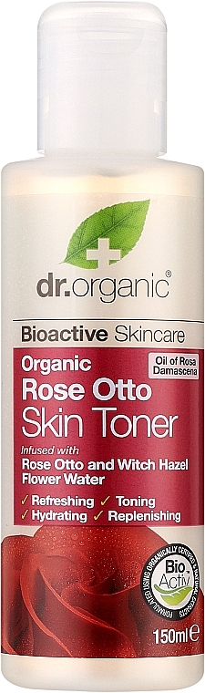 Erfrischendes Gesichtstonikum mit Rose Otto und Zaubernuss - Dr. Organic Bioactive Skincare Rose Otto Skin Toner — Bild N1