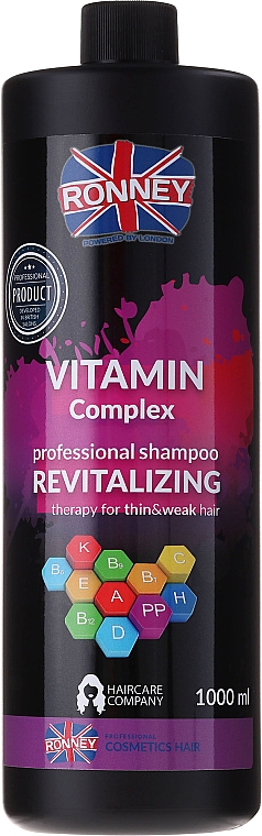 GESCHENK! Shampoo für dünnes und geschwächtes Haar mit Vitaminkomplex - Ronney Professional Vitamin Complex Revitalizing Shampoo — Bild N1