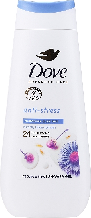 Duschgel mit Kamille und Hafermilch - Dove Anti-Stress Shower Gel Blue Chamomile & Oat Milk — Bild N1