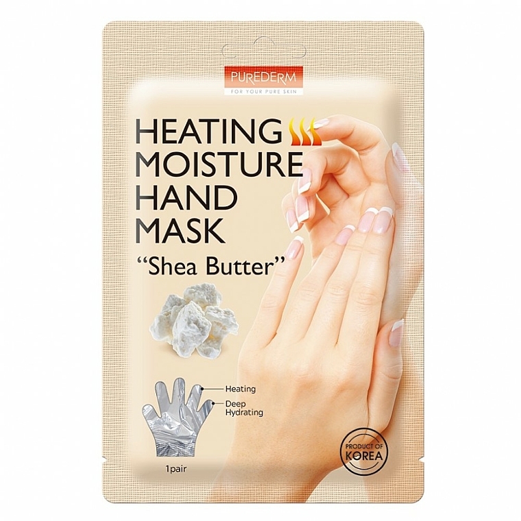 Wärmende feuchtigkeitsspendende Handmaske in Handschuh-Form mit Sheabutter - Purderm Heating Moisture Hand Mask “Shea Butter" — Bild N1