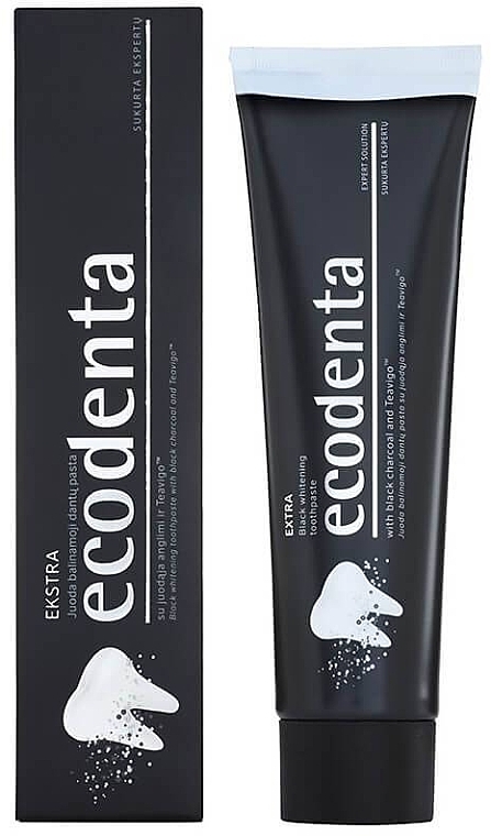 Aufhellende Zahnpasta mit Schwarzkohle und Teavigo - Ecodenta Extra Toothpaste — Bild N2