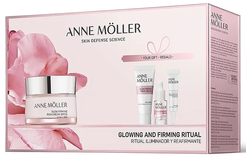 Set - Anne Moller Stimulage Glowing And Firming Ritual Set (d/cr/50ml + n/cr/15ml + eye/cr/5ml + ser/5ml) — Bild N1