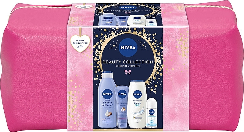 Körperpflegeset - NIVEA Beauty Collection (Duschgel 250ml + Körpermilch 250ml + Deodorant 50ml + Handcreme 100ml + Kosmetiktasche)  — Bild N1