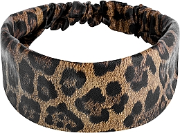 Düfte, Parfümerie und Kosmetik Stirnband Öko-Leder gerade Leopardenbraun Faux Leather Classic - MAKEUP Hair Accessories