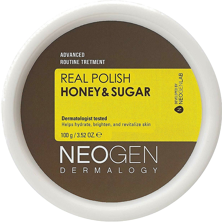 Feuchtigkeitsspendendes aufhellendes und revitalisierendes Gesichtspeeling mit Honig und Zucker - Neogen Dermalogy Real Polish Honey & Sugar — Bild N1