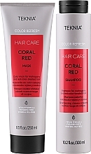 Haarpflegeset für rotes Haar - Lakme Teknia Color Refresh Coral Red (Shampoo 300ml + Haarmaske 250ml) — Bild N2