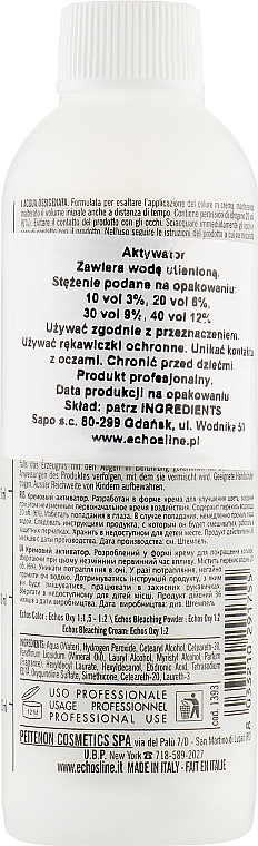 Entwicklerlotion 20 Vol (6%) - Echosline Hydrogen Peroxide Stabilized Cream 20 vol (6%) — Foto N4