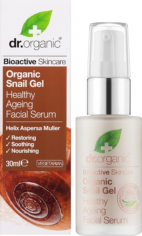 Pflegendes und beruhigendes Gesichtsserum mit Schneckenextrakt - Dr. Organic Bioactive Skincare Snail Gel Facial Serum — Bild N2
