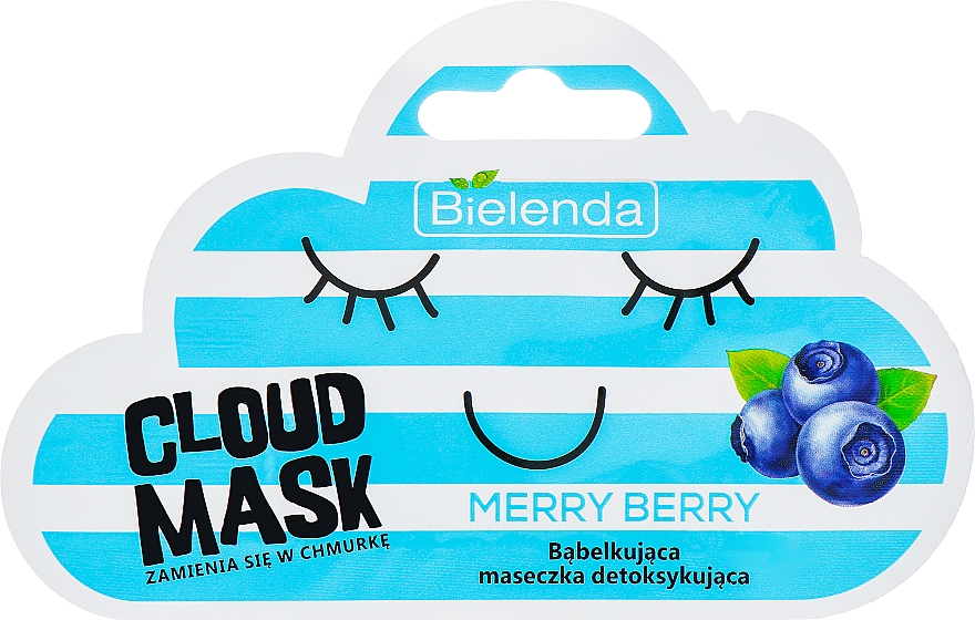 Entgiftende Sauerstoff-Gesichtsmaske mit Blaubeerextrakt - Bielenda Cloud Mask Merry Berry