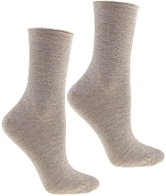 Lange Damensocken aus Baumwolle beige - Moraj — Bild N1