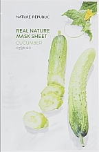 Tuchmaske für das Gesicht mit Gurkenextrakt - Nature Republic Real Nature Mask Sheet Cucumber — Bild N1