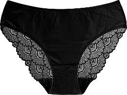 Damen-Bikini-Höschen aus Baumwollspitze schwarz - Moraj — Bild N1