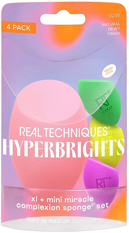 Make-up-Schwamm-Set - Real Techniques Hyperbrights XL + Mini Miracle Complexion Sponge Se  — Bild N3