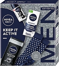 Set - NIVEA MEN Keep It Active 2024 (Gesichtscreme/75 ml + Deodorant/50 ml + Duschgel/250 ml + Socken/2 St.) — Bild N1