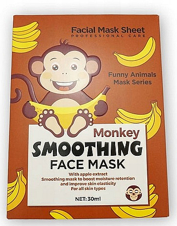 Weichmachende Tuchmaske für das Gesicht Affe - Wokali Animal Monkey Smoothing Face Mask — Bild N1
