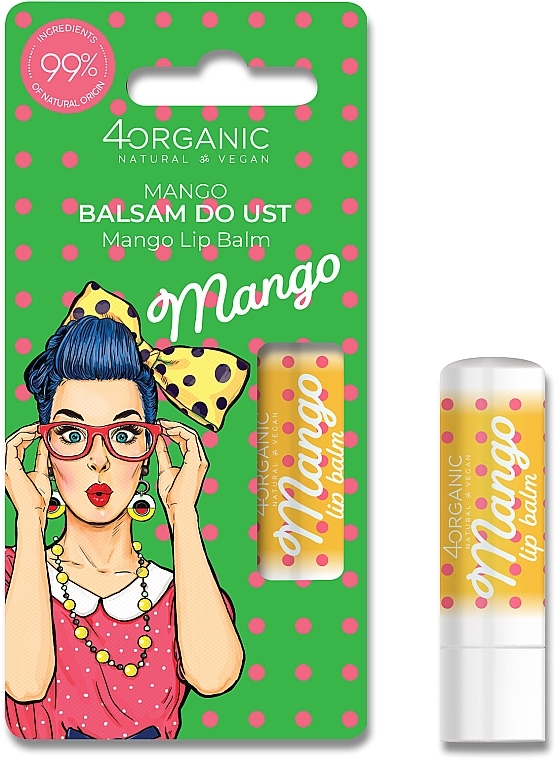 Lippenbalsam Mango - 4Organic Pin-up Girl Mango Lip Balm — Bild N1