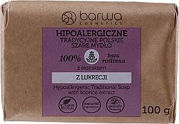 Düfte, Parfümerie und Kosmetik Traditionelle graue Seife mit Lakritzextrakt - Barwa Hypoallergenic Traditional Soap With Licorice Extract