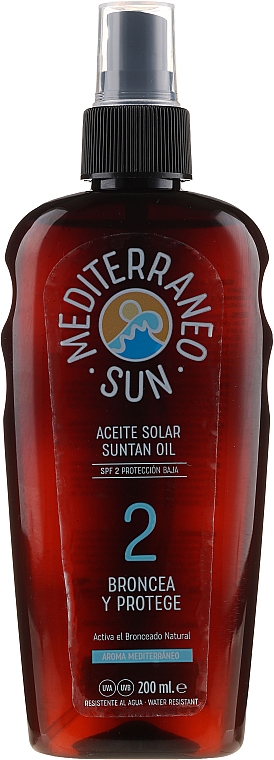 Bräunungsöl mit Karotte SPF 2 - Mediterraneo Sun Suntan Oil SPF2 — Bild N1