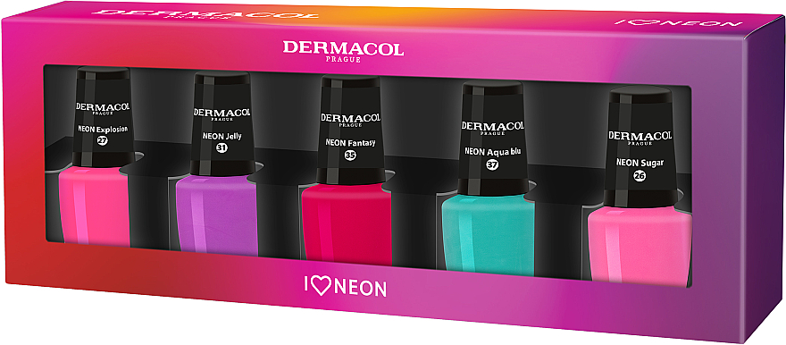 Set - Dermacol I Love Neon Nail Polish (nail/polish/5x5ml) — Bild N1