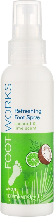 Avon Foot Works Refreshing Foot Spray - Erfrischendes Fußspray mit Kokosnuss und Limette — Bild N1