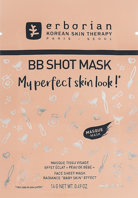 Tuchmaske für Gesicht mit Ginsengextrakt - Erborian BB Shot Mask — Bild N1