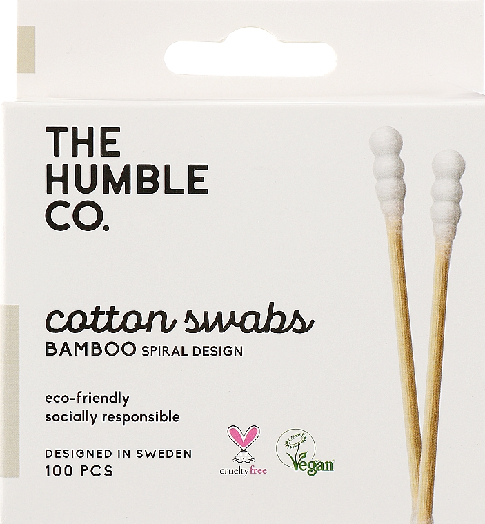 Bambus-Wattestäbchen weiß - The Humble Co. Cotton Swabs Spiral Tip — Bild N1