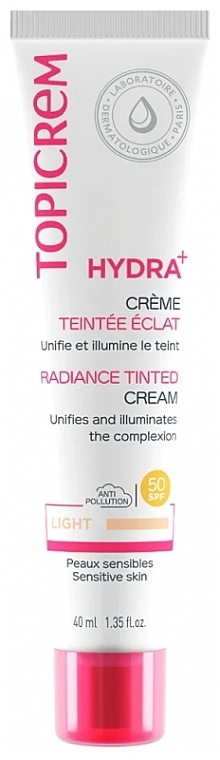 Topicrem Hydra+ Radiance Tinted Cream SPF 50 - Foundation mit schimmerndem Effekt — Bild N1