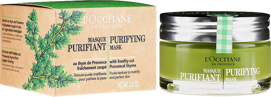 Klärende Gesichtsmaske mit Thymian aus der Provence für normale, ölige und Mischhaut - L'Occitane Purifying Mask — Bild N1