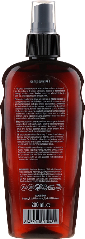 Bräunungsöl mit Karotte SPF 2 - Mediterraneo Sun Suntan Oil SPF2 — Bild N2