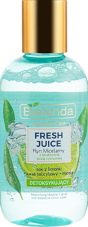 Entgiftendes Mizellenwasser für Gesicht mit Limette - Bielenda Fresh Juice Detoxifying Face Micellar Water Lime