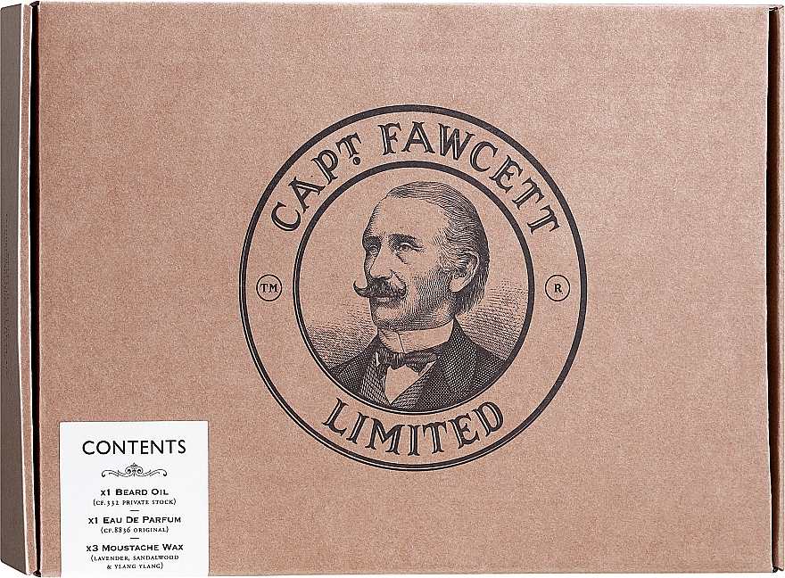 Captain Fawcett Original - Duftset (Eau de Parfum 50ml + Bartöl 50ml + Wachs 3x15ml)  — Bild N1