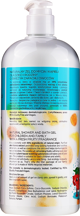 Dusch- und Badegel für die ganze Familie mit Fruchtenduft - 4Organic Fruity Shower And Bath Gel For Children And Family — Bild N2