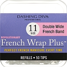 Nageltips French Wrap - Dashing Diva French Wrap Plus Double Wide White 50 Tips Size 11 — Bild N1